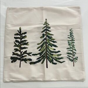 Embroidered Tree Design Pillow Cover